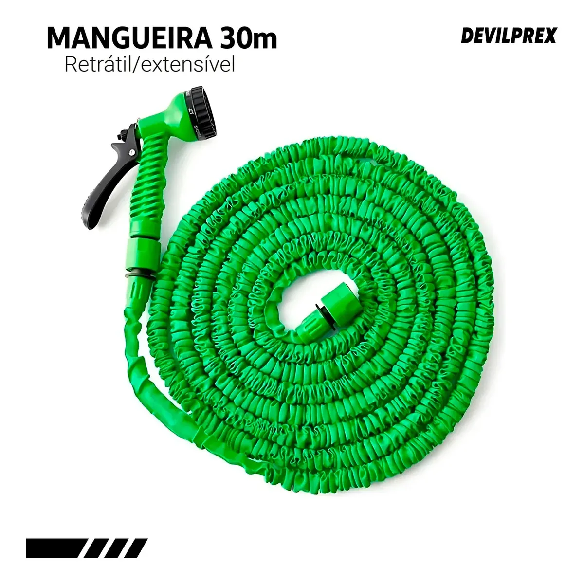 Mangueira Extensível 30m - 7 Jato Retrátil Flexível Reforçada Expansível Com Esguicho 7 Jatos Ideal Para Jardim Limpeza Casa Carro Devilprex 2 unidades R$ 42,90 cada - Imagem 2