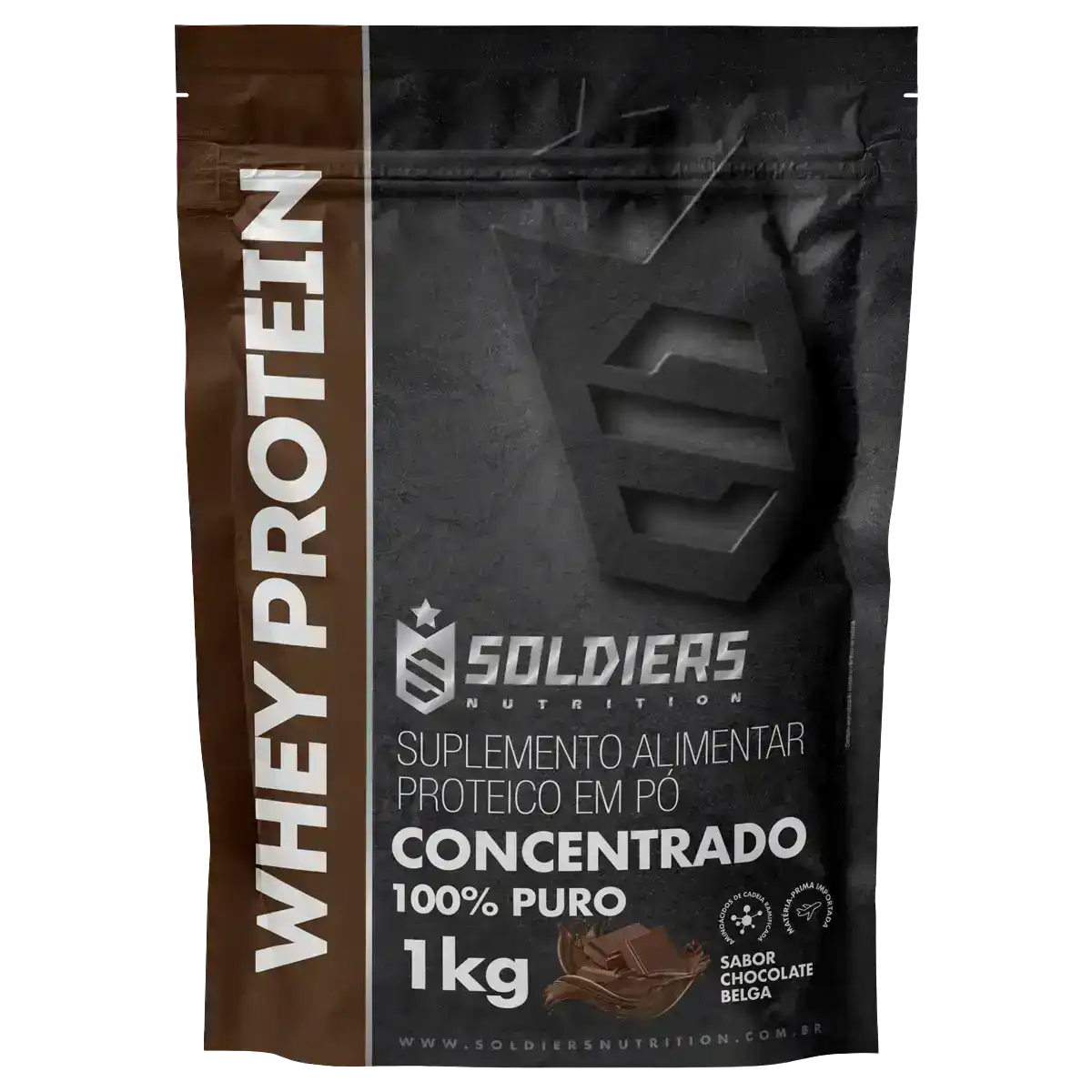 Whey Protein Concentrado Chocolate Belga 1kg - Soldiers Nutrition