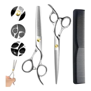 3 Peças Tesoura Fio Laser Aço Cabelo Profissional Barbearia