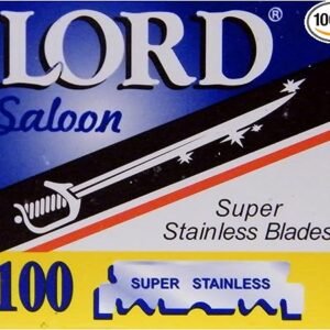 100 Lâminas de barbear Lord, super inoxidáveis, borda única para barbeiros