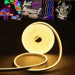 Fita Led Neon Flexível 3528 120led Vlx 5 Metros Mangueira Corte 2,5cm Cor Da Luz Branco Quente Tensão Ip65 3000k Alto Brilho 12v