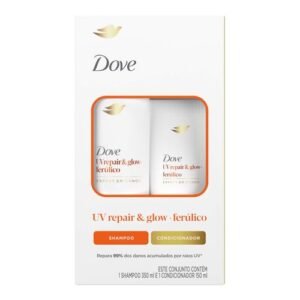 Kit Shampoo 350ml + Condicionador 150ml Dove UV Repair & Glow + Ferúlico
