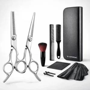 Kit Tesouras Barbeiro Jogo Profissional Para Cortar Cabelo E Barba Uso Salão E Doméstico Tesoura Corte Desbaste Precisão Acabamento Ideal Para Barbeiros Cabeleireiros Iniciantes...
