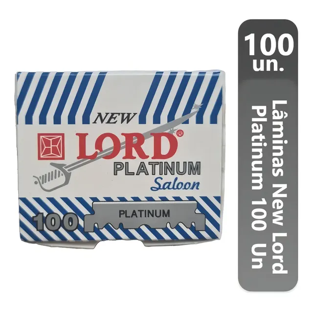 Lâminas De Barbear Lord Platinum 100 Un