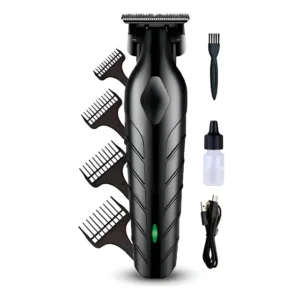 Máquina De Corte Acabamento Profissional Com Aparador Cabelo Pelo Barbear Trimmer Maquininha Detalhes Sem Fio Preto 127/220v