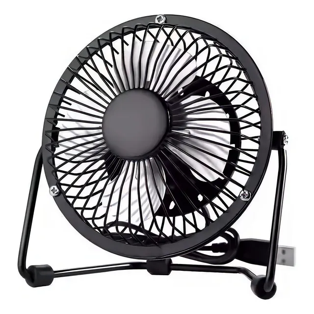 Mini Ventilador Usb Mesa Portátil Silencioso Preto Compacto Plástico