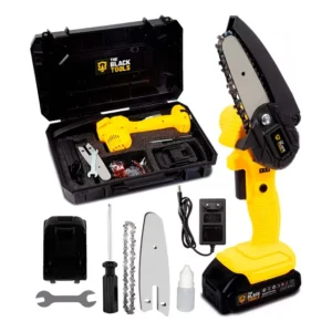 Motosserra Mini Bts-100 Bateria Recarregável 21v The Black Tools Cor Amarelo 127/220v 60hz
