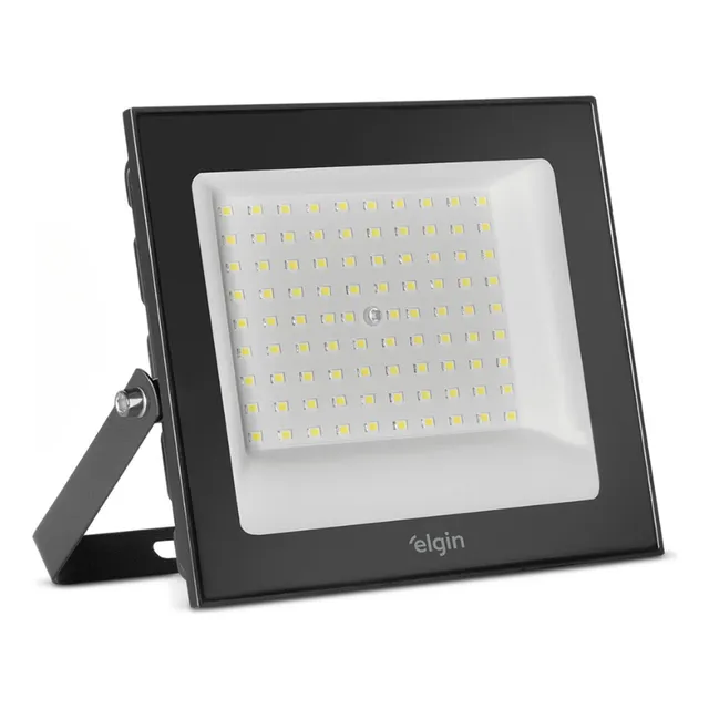 Refletor 200w Led Rua Poste Energia Bivolt Prova Dágua Watts 127/220v Preto Branco-frio