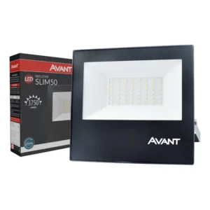 Refletor Led Slim 50w 6500k Branco Frio Ip65 A Prova D'água Preto Cod: 259501372 Avant 127/220v