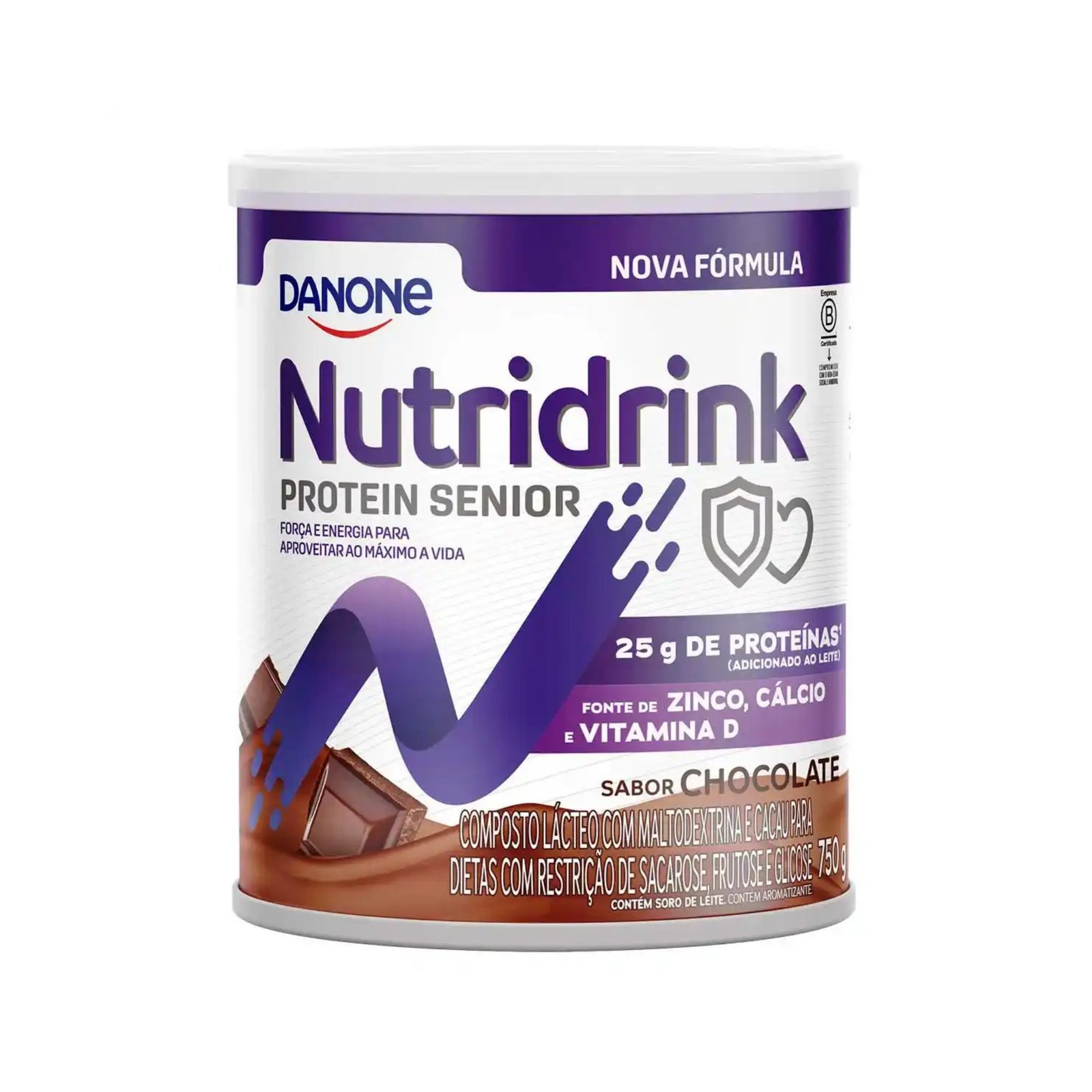 Suplemento Alimentar Nutridrink Protein Sênior Pó Sabor Chocolate 750g