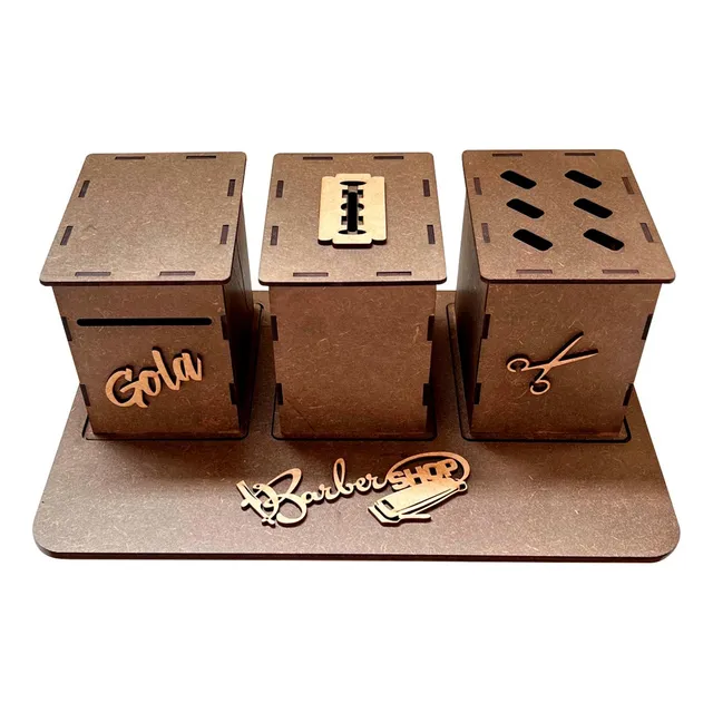 Suporte Barbeiro Porta Tesoura Gola Descarte Lamina Navalha