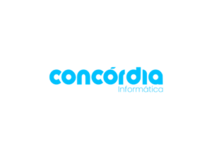 Logotipo oficial da computadores Concórdia com segurança, estruturado com link de redirecionamento seguro contra fraudes digitais no portal Garimpada.