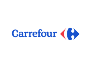 Logotipo oficial da rede Drogaria Carrefour no site Garimpada