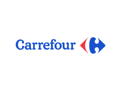 Logotipo oficial da rede Drogaria Carrefour no site Garimpada