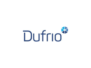 Logotipo oficial da marca Dufrio com foco em ar-condicionado e refrigeração no site Garimpada.